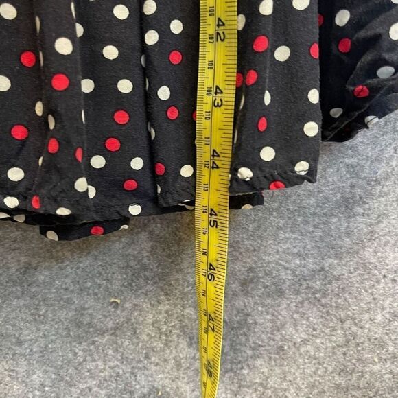 ZARA Dress Size XS Polka Dot Tie Wrap Midi Chic Black Red White V-Neck Ruffle - Picture 7 of 14
